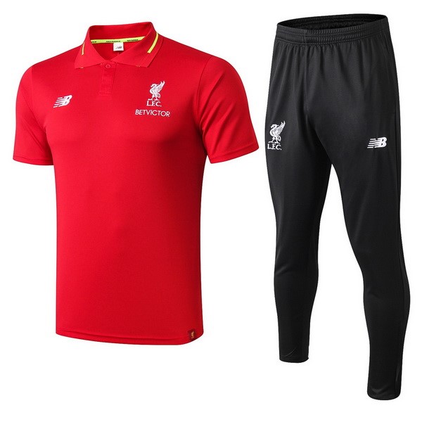 Polo Conjunto Completo Liverpool 2018-19 Rojo Negro